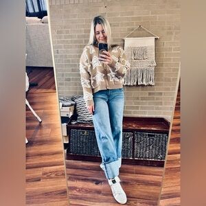 Blu Pepper Star-Pattern Cardigan Sweater